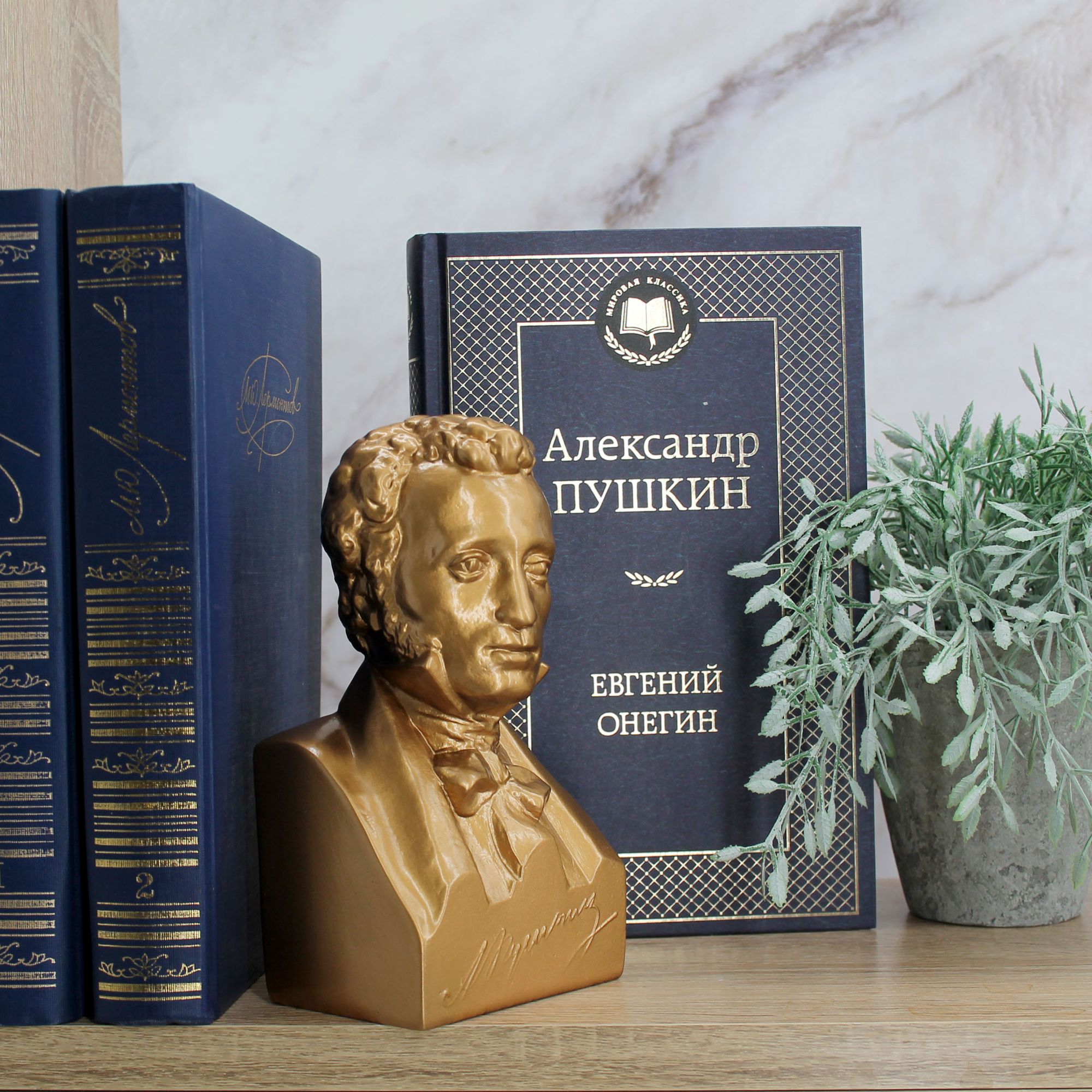 Миниатюра 8. Изделие "Статуэтка бюст А.С. Пушкин , № 1", цвет темная бронза, категория "Бюсты".