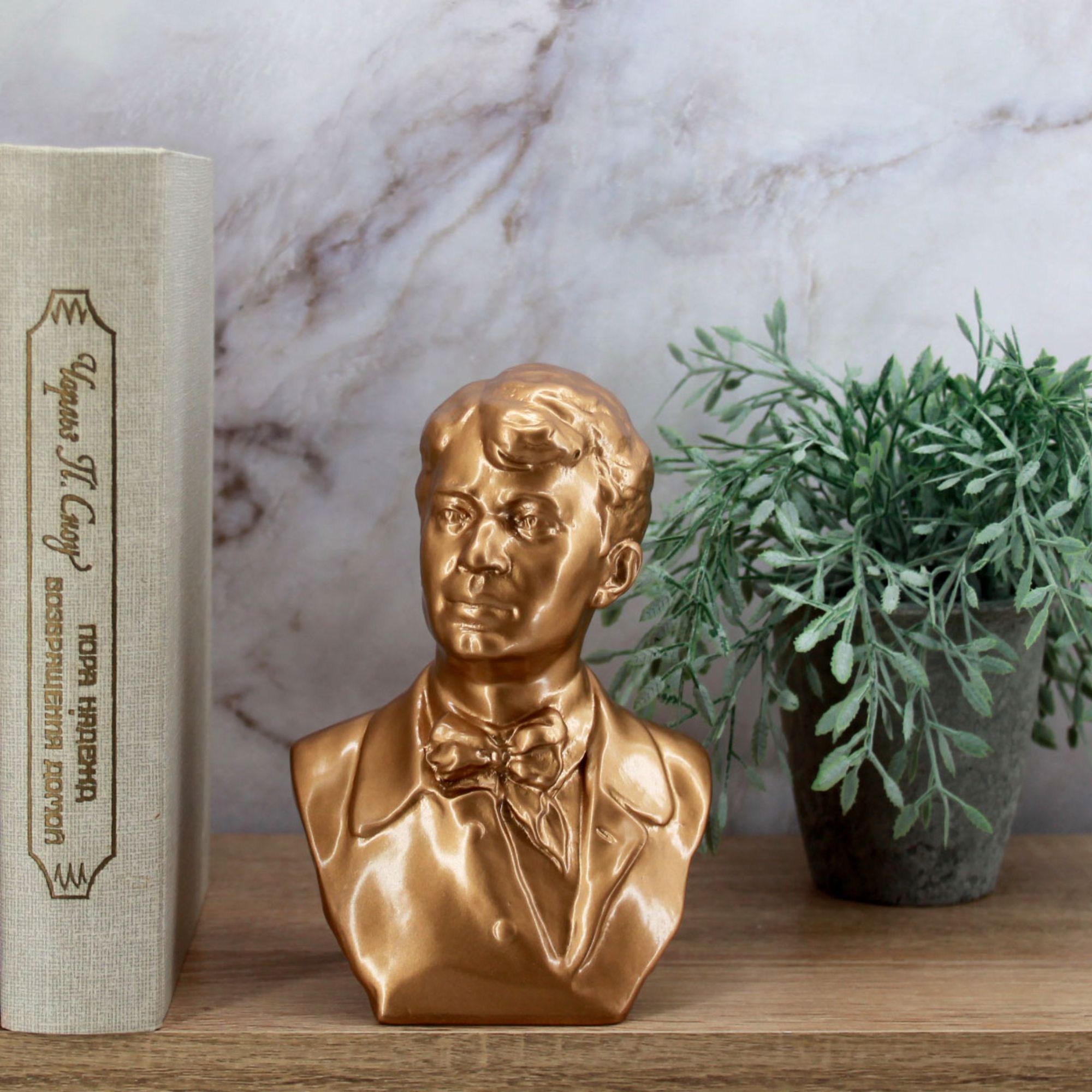 Миниатюра 1. Изделие "Статуэтка бюст Есенин С.А. большой", цвет темная бронза, категория "Бюсты".