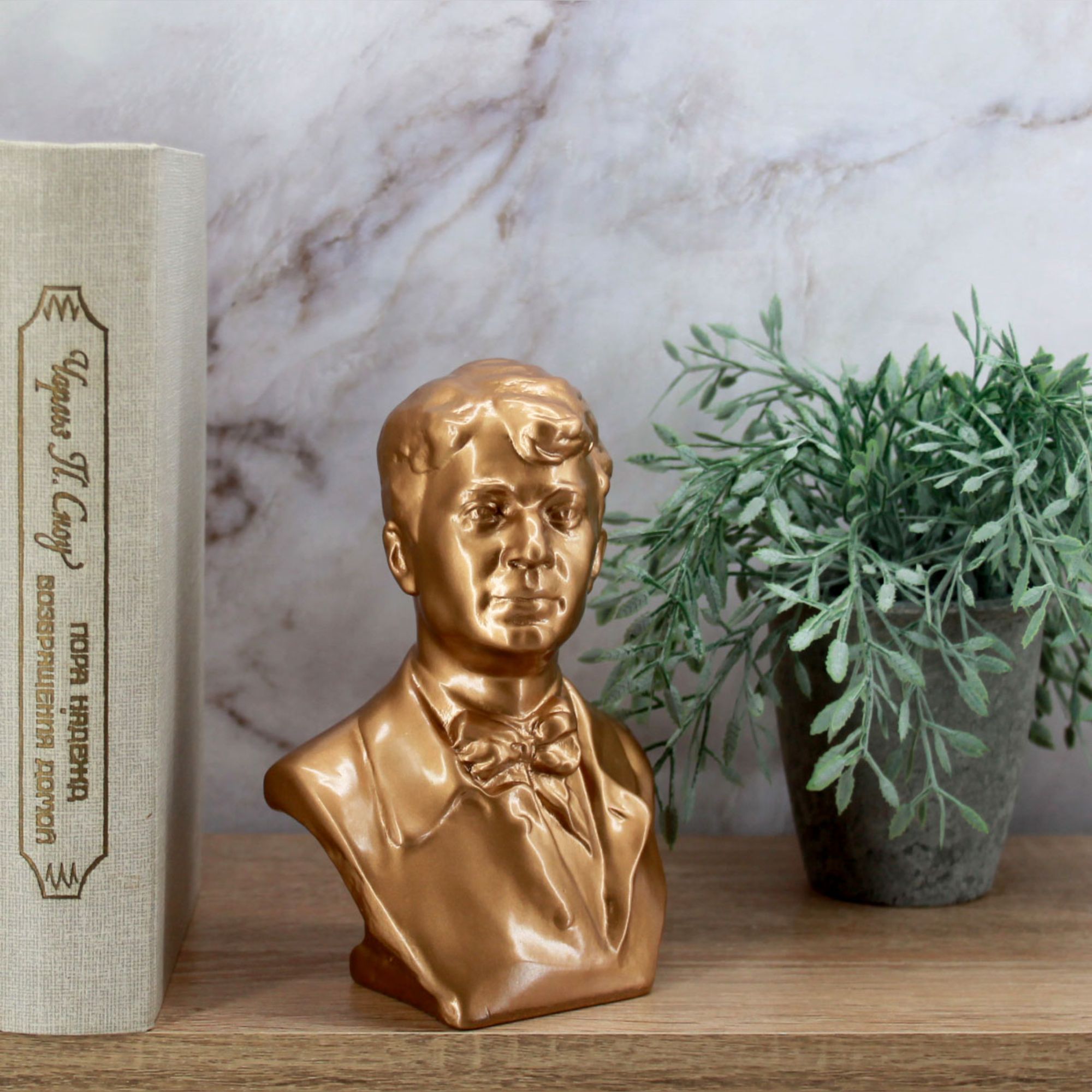 Миниатюра 2. Изделие "Статуэтка бюст Есенин С.А. большой", цвет темная бронза, категория "Бюсты".