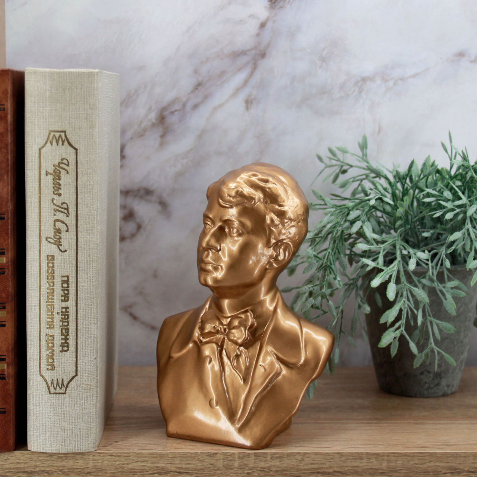 Миниатюра 3. Изделие "Статуэтка бюст Есенин С.А. большой", цвет темная бронза, категория "Бюсты".