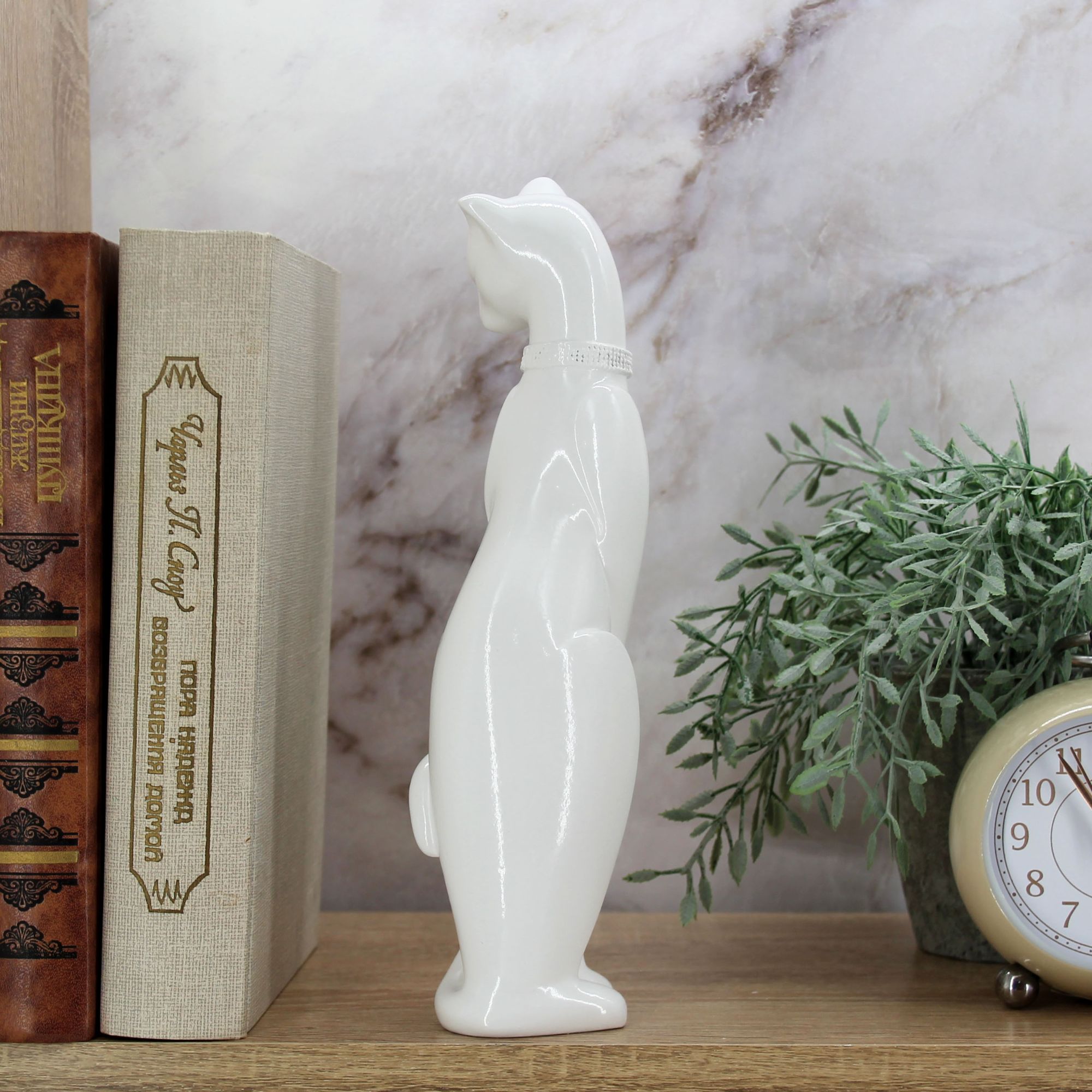 Миниатюра 7. Изделие "Статуэтка Кошка Грация с кулоном", цвет белый глянец, категория "Кошки".