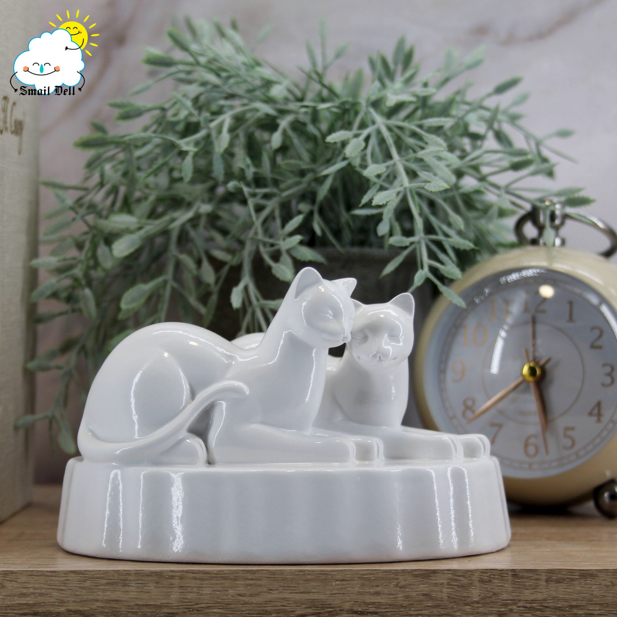 Миниатюра 5. Изделие "Статуэтка Коты влюбленные №6", цвет белый глянец, категория "Кошки".