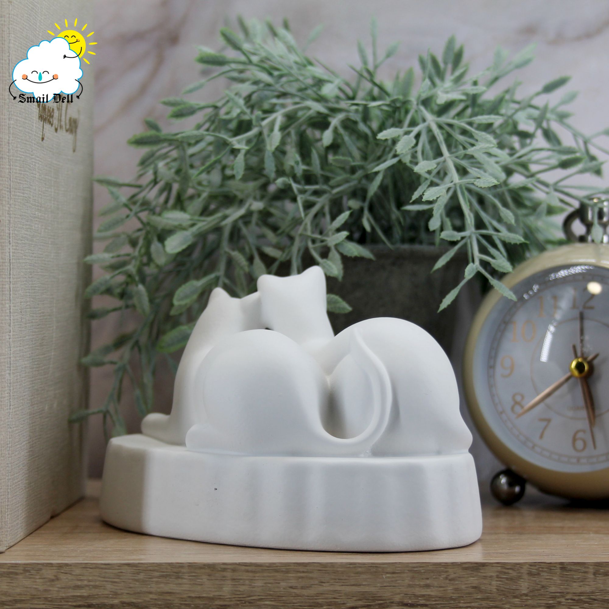 Миниатюра 10. Изделие "Статуэтка Коты влюбленные №6", цвет белый матовый, категория "Кошки".