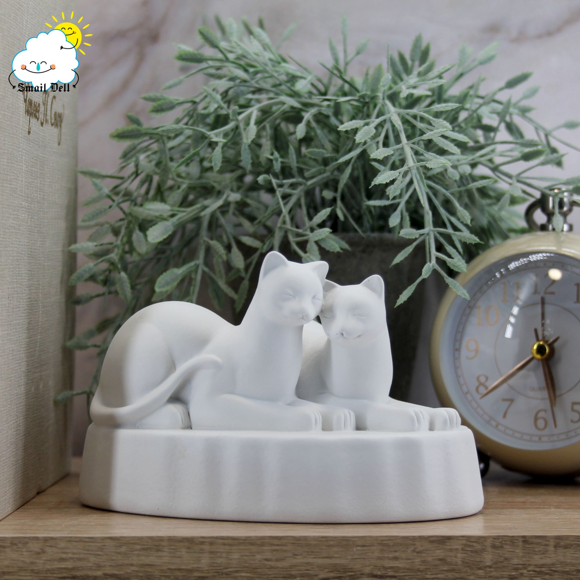 Миниатюра 8. Изделие "Статуэтка Коты влюбленные №6", цвет белый матовый, категория "Кошки".