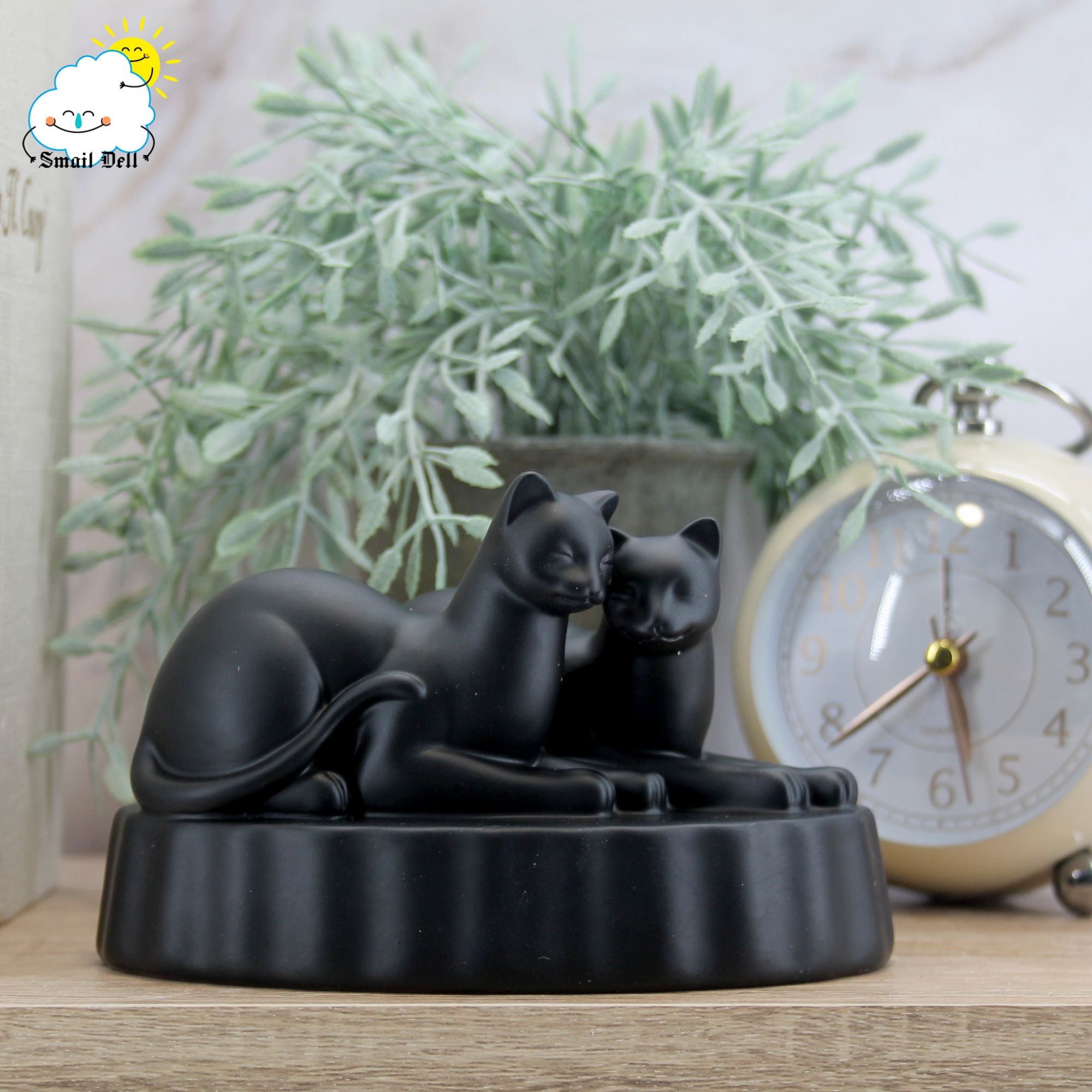 Миниатюра 12. Изделие "Статуэтка Коты влюбленные №6", цвет черный матовый, категория "Кошки".