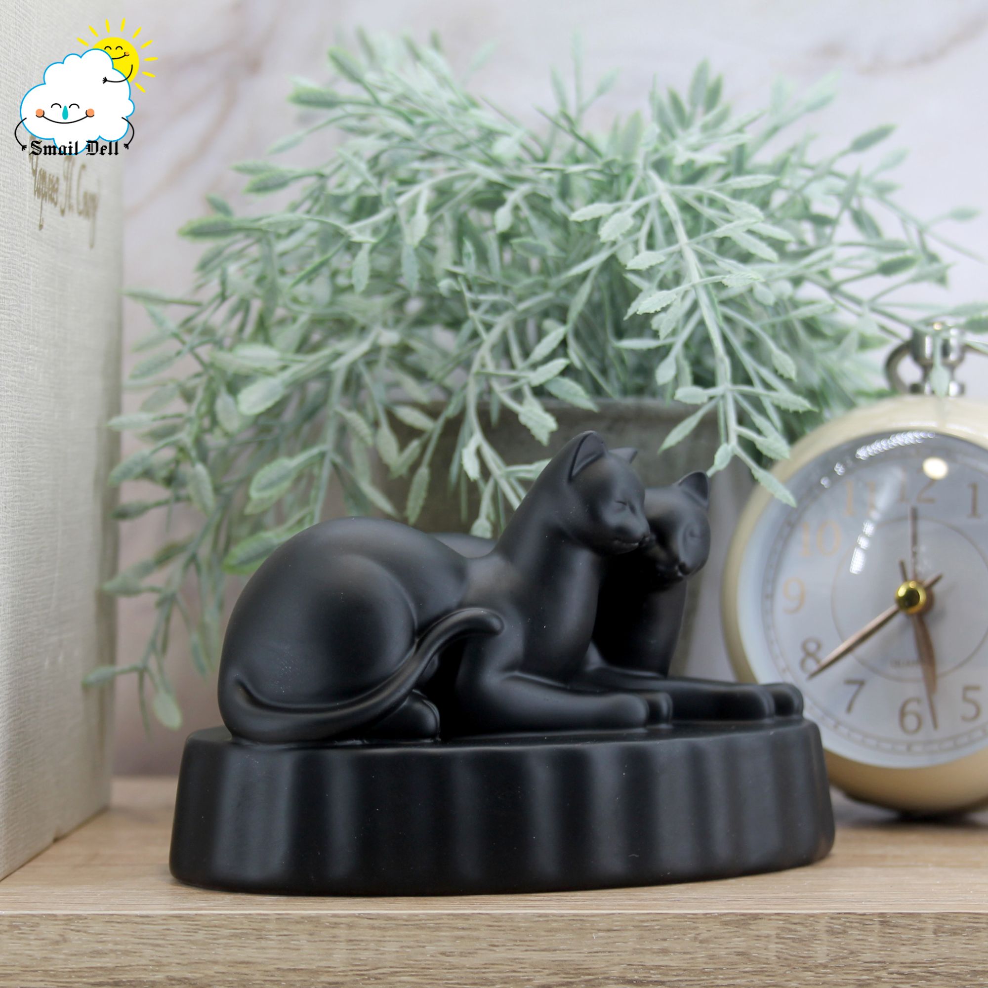 Миниатюра 14. Изделие "Статуэтка Коты влюбленные №6", цвет черный матовый, категория "Кошки".