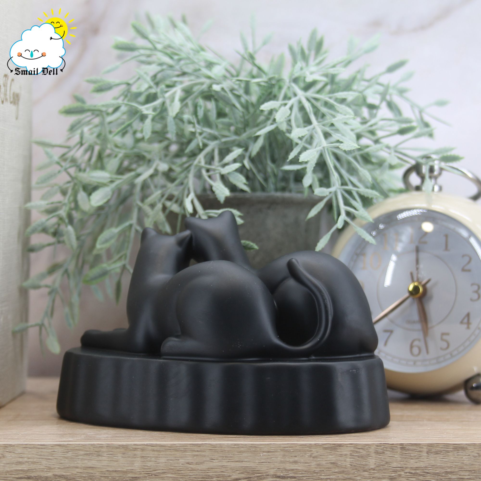 Миниатюра 15. Изделие "Статуэтка Коты влюбленные №6", цвет черный матовый, категория "Кошки".