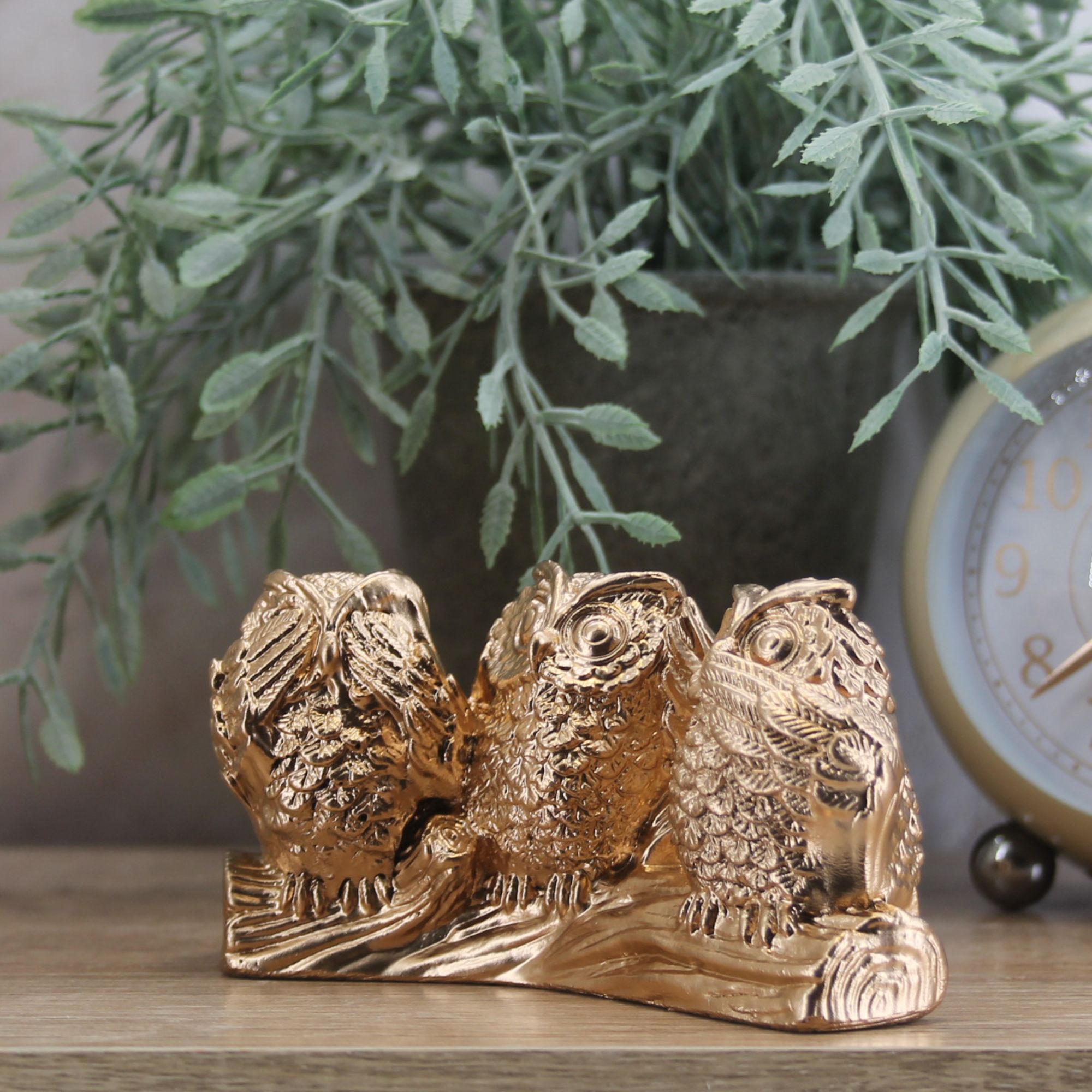 Миниатюра 2. Изделие "Статуэтка Совы "Ничего не вижу, не слышу, не скажу"", цвет светлая бронза, категория "Миниатюры".