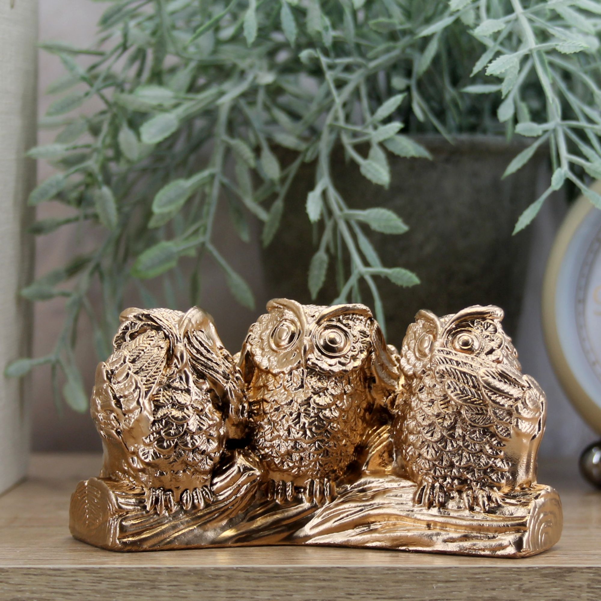 Миниатюра 1. Изделие "Статуэтка Совы "Ничего не вижу, не слышу, не скажу"", цвет светлая бронза, категория "Миниатюры".