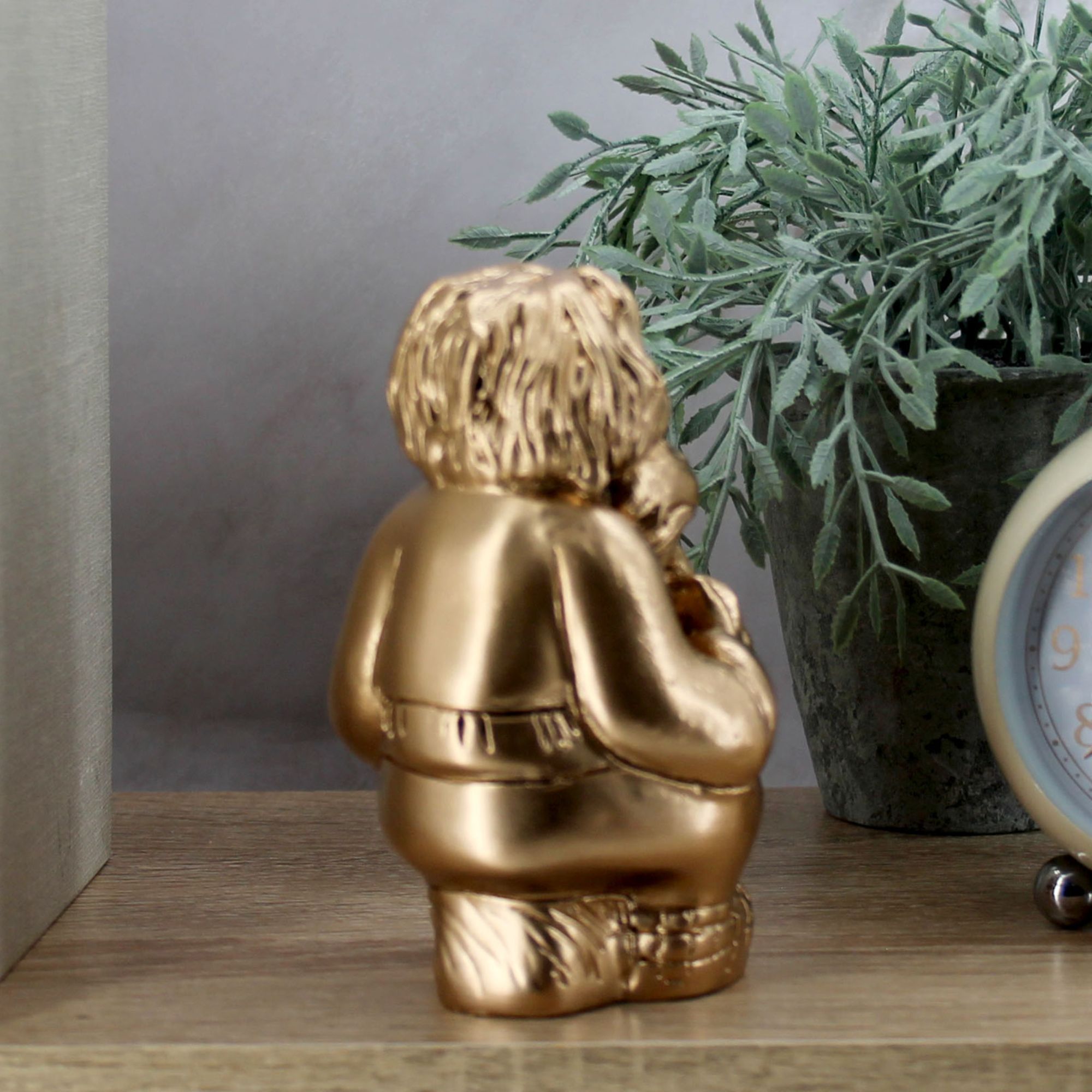 Миниатюра 3. Изделие "Интерьерная статуэтка "Домовой с подковой"", цвет светлая бронза, категория "Обереги".