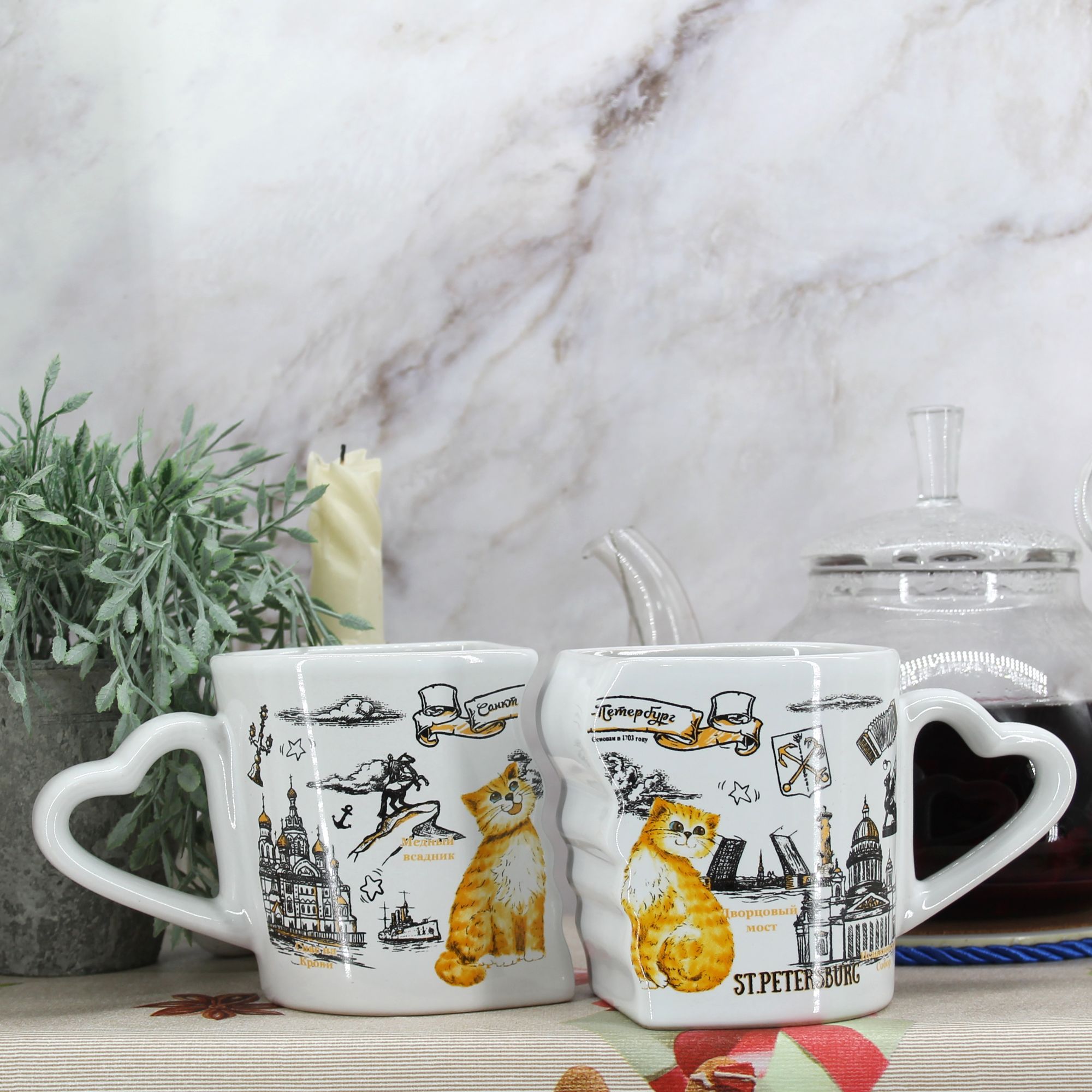 Миниатюра 2. Изделие "Подарочный набор чайных кружек " Санкт-Петербург " № 1", цвет без цветов, категория "Сопутствующие товары".