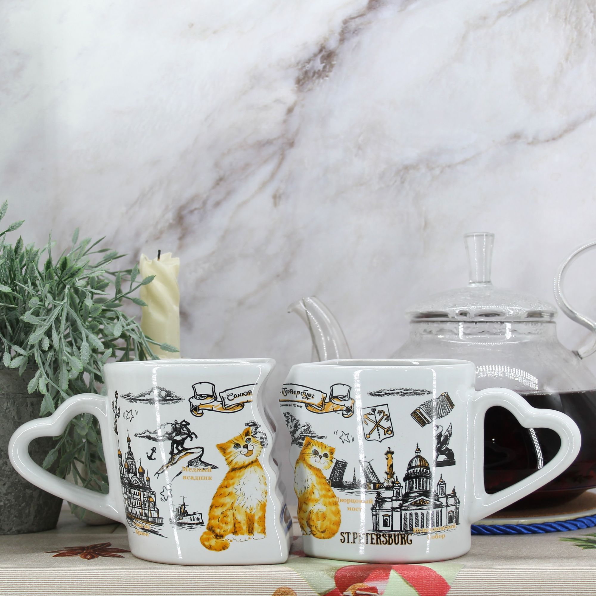 Миниатюра 3. Изделие "Подарочный набор чайных кружек " Санкт-Петербург " № 1", цвет без цветов, категория "Сопутствующие товары".
