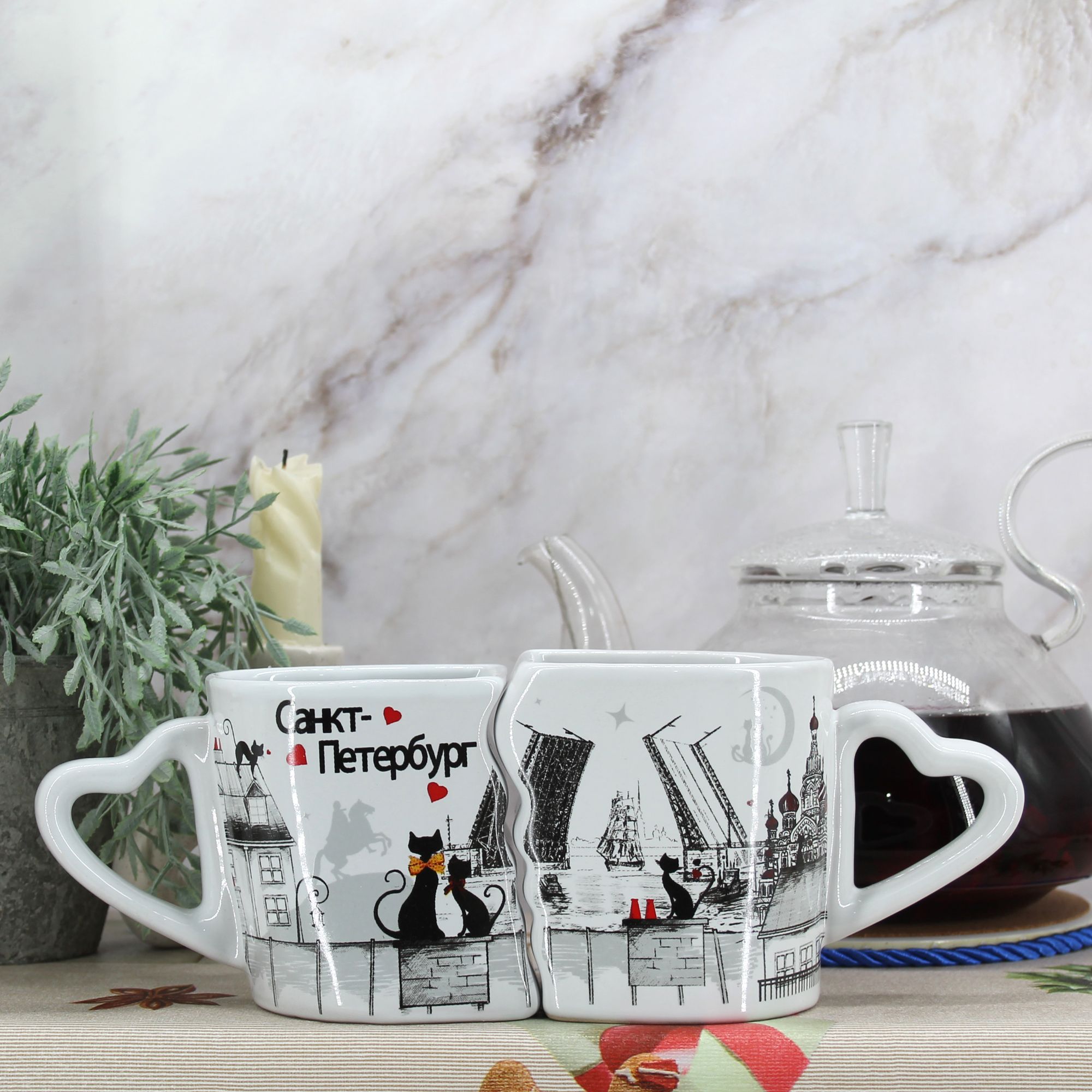 Миниатюра 3. Изделие "Подарочный набор чайных кружек " Санкт-Петербург " № 2", цвет без цветов, категория "Сопутствующие товары".