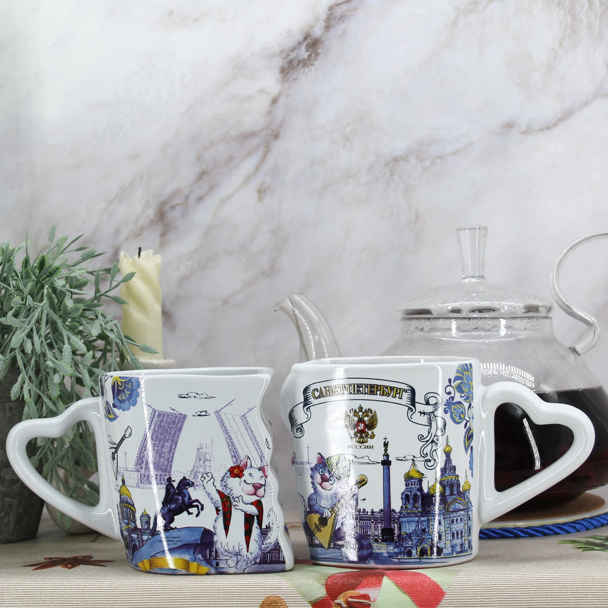 Миниатюра 2. Изделие "Подарочный набор чайных кружек " Санкт-Петербург " № 3", цвет без цветов, категория "Сопутствующие товары".