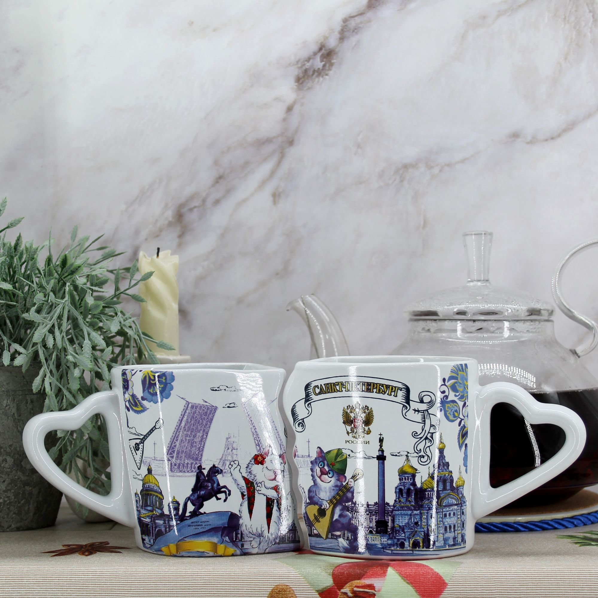 Миниатюра 5. Изделие "Подарочный набор чайных кружек " Санкт-Петербург " № 3", цвет без цветов, категория "Сопутствующие товары".