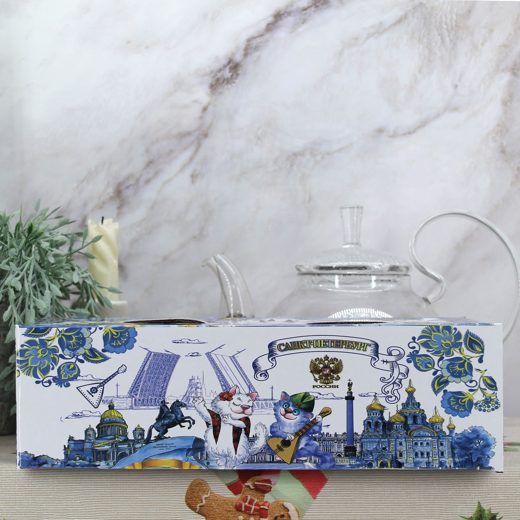 Миниатюра 6. Изделие "Подарочный набор чайных кружек " Санкт-Петербург " № 3", цвет без цветов, категория "Сопутствующие товары".
