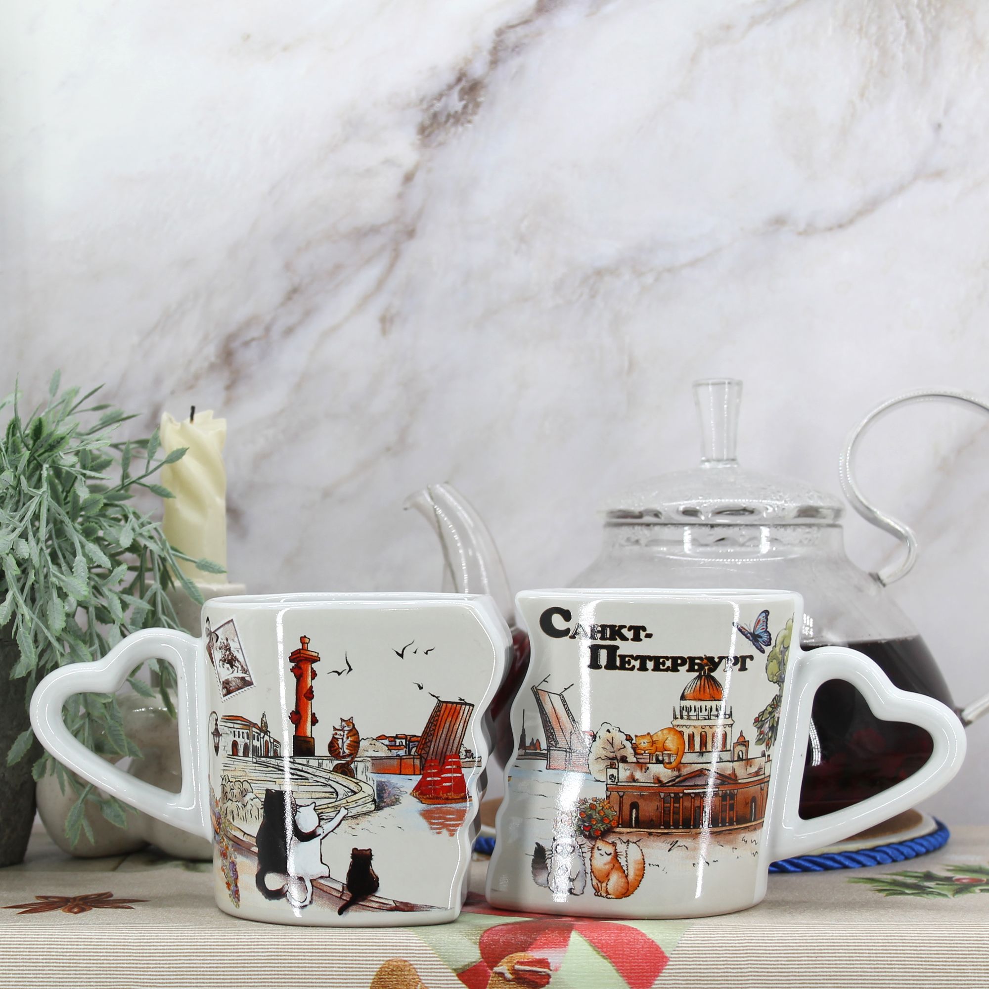 Миниатюра 2. Изделие "Подарочный набор чайных кружек " Санкт-Петербург " № 4", цвет без цветов, категория "Сопутствующие товары".