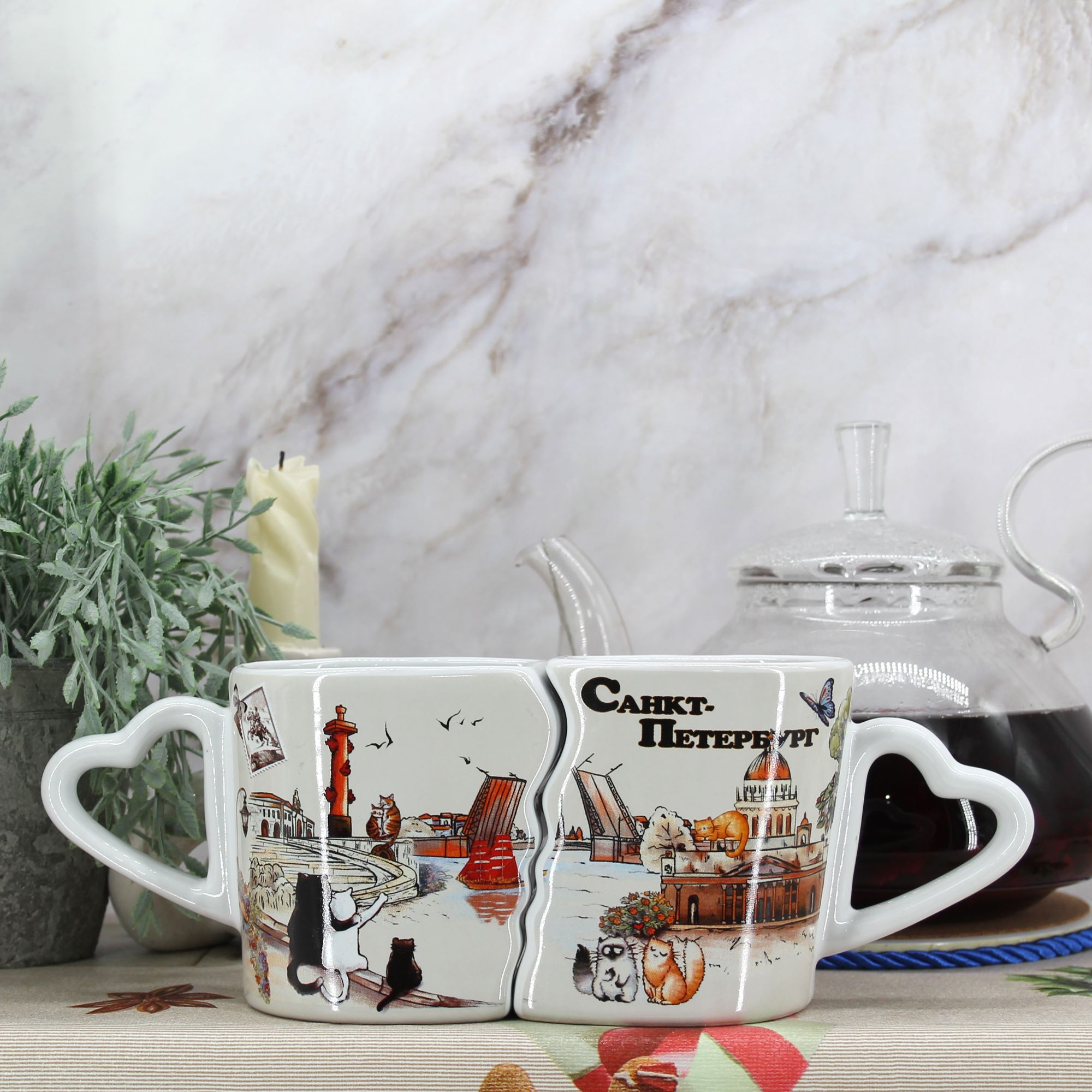 Миниатюра 4. Изделие "Подарочный набор чайных кружек " Санкт-Петербург " № 4", цвет без цветов, категория "Сопутствующие товары".