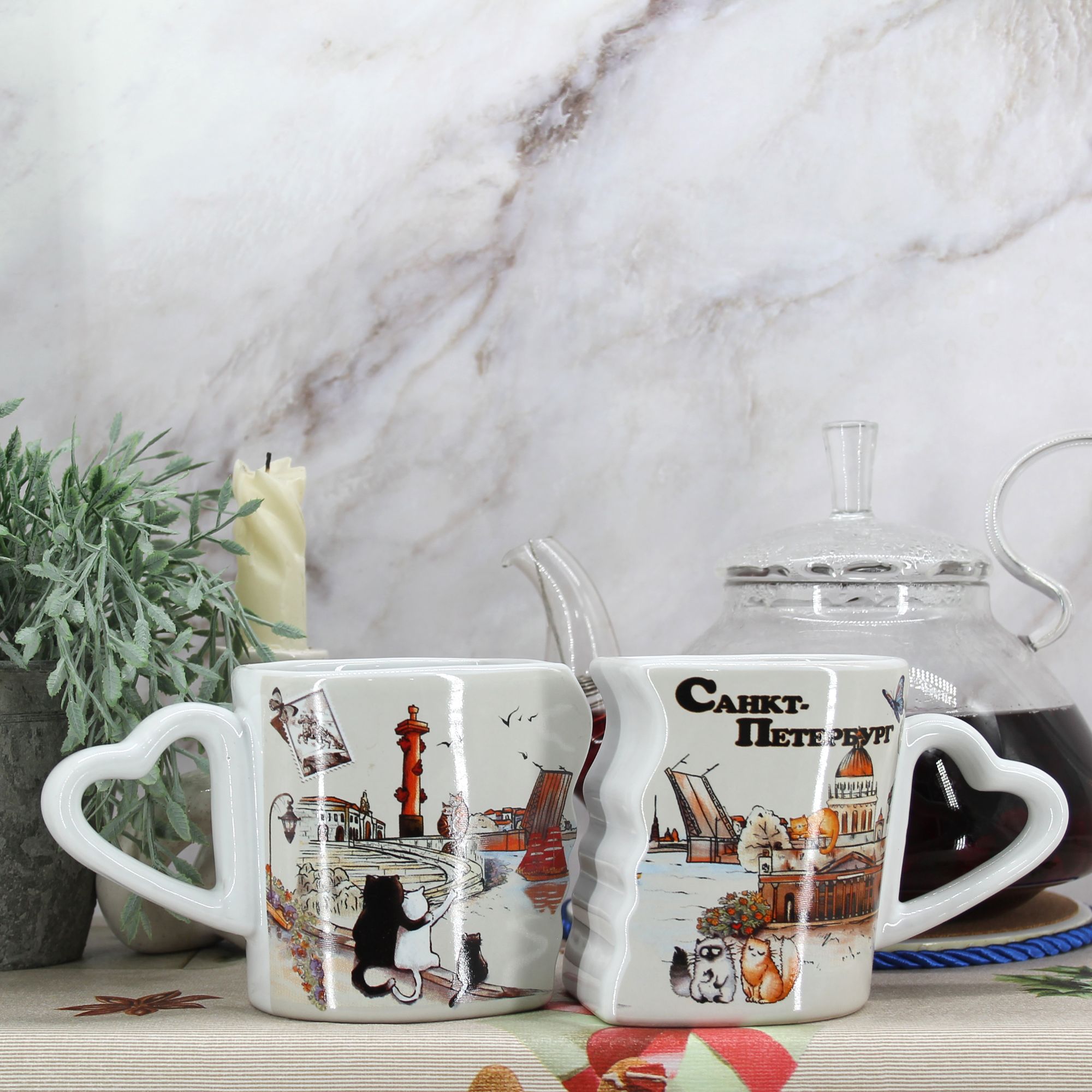 Миниатюра 5. Изделие "Подарочный набор чайных кружек " Санкт-Петербург " № 4", цвет без цветов, категория "Сопутствующие товары".