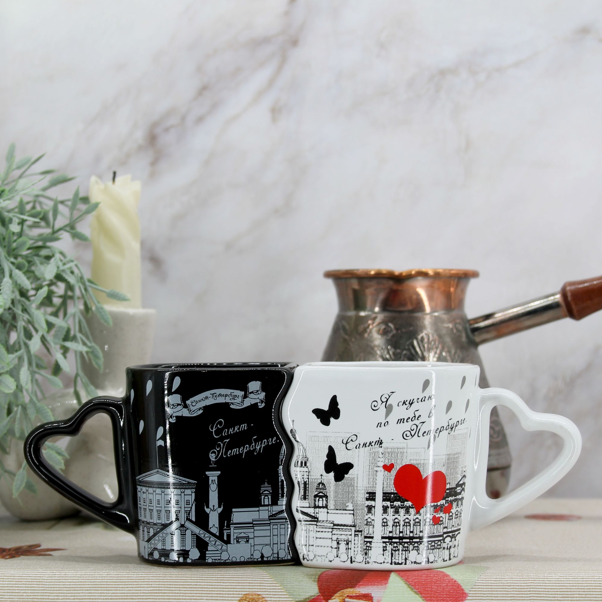 Миниатюра 3. Изделие "Подарочный набор кофейных кружек "Санкт-Петербург" № 1", цвет без цветов, категория "Сопутствующие товары".