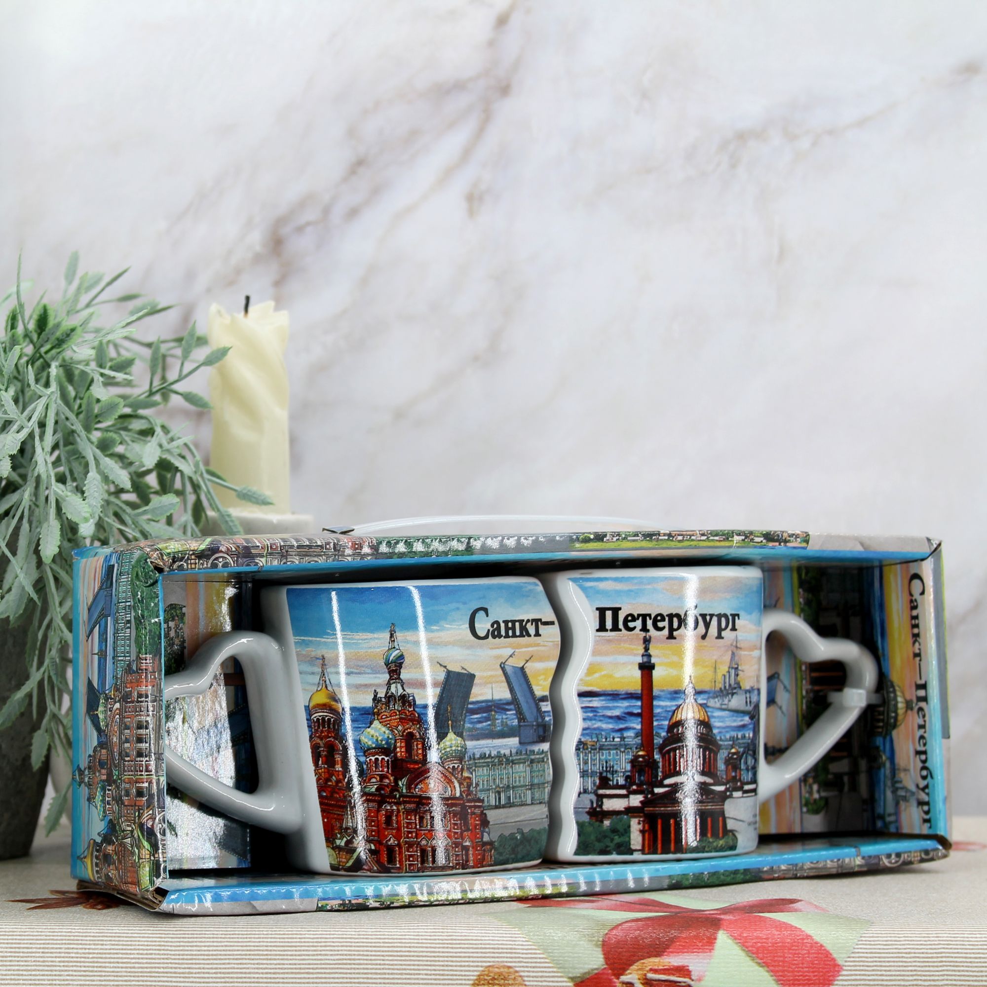 Миниатюра 6. Изделие "Подарочный набор кофейных кружек "Санкт-Петербург" № 3", цвет без цветов, категория "Сопутствующие товары".
