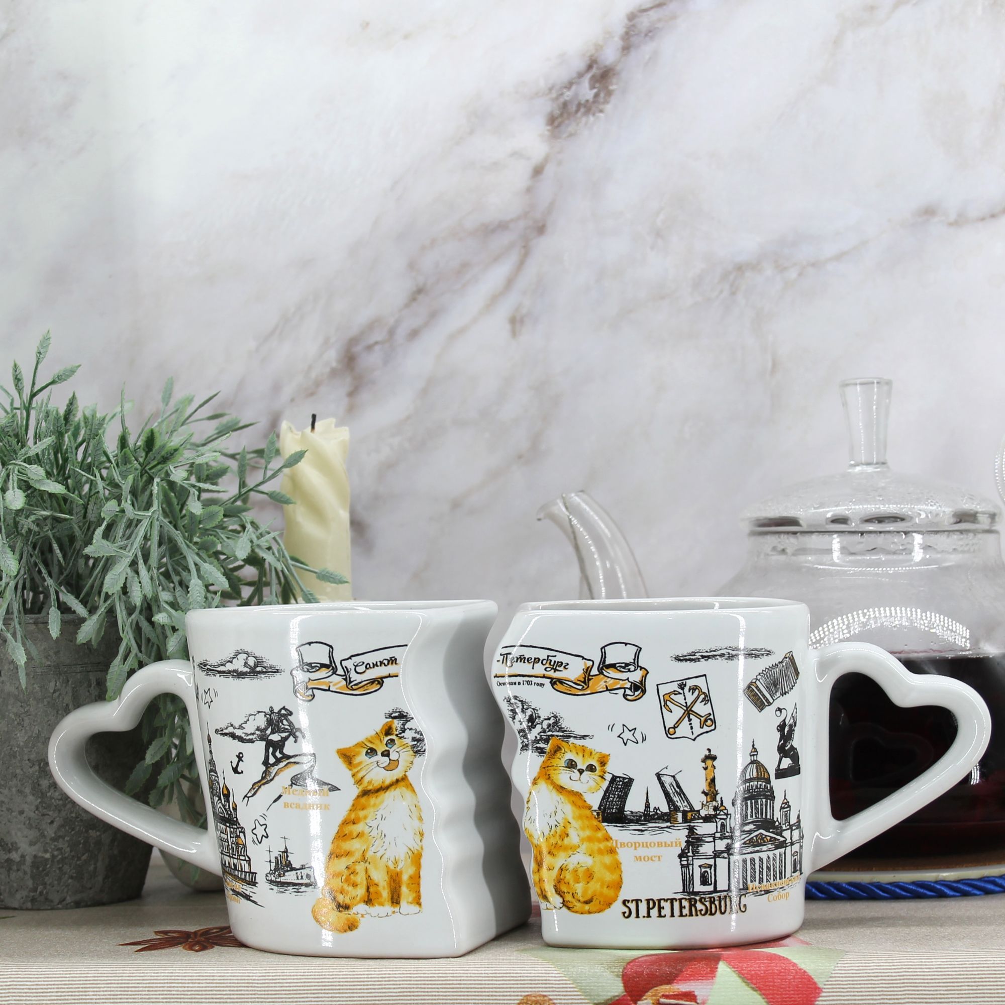 Миниатюра 4. Изделие "Подарочный набор Сувенир чайных кружек " Санкт-Петербург " № 1", цвет без цветов, категория "Сопутствующие товары".