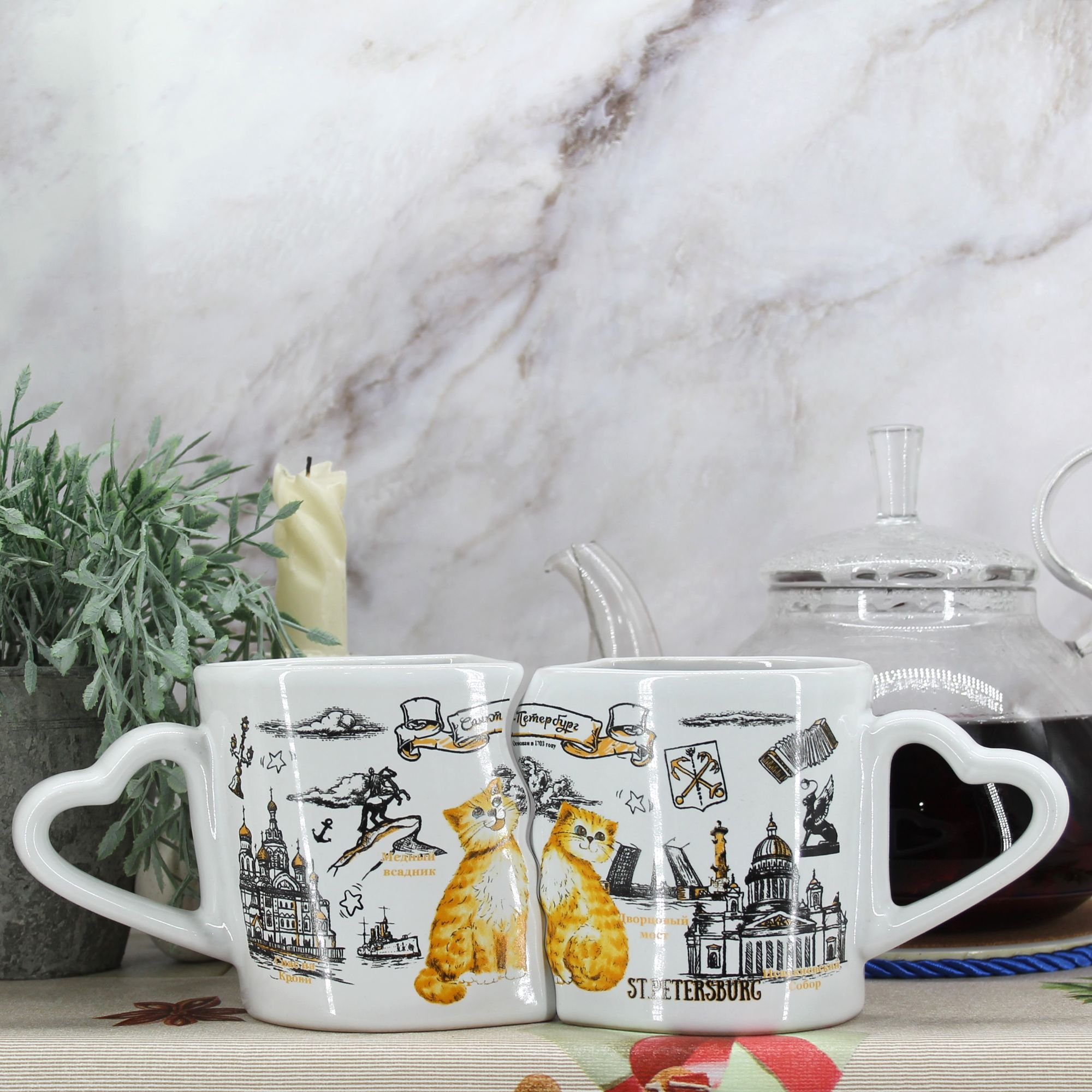 Миниатюра 5. Изделие "Подарочный набор Сувенир чайных кружек " Санкт-Петербург " № 1", цвет без цветов, категория "Сопутствующие товары".