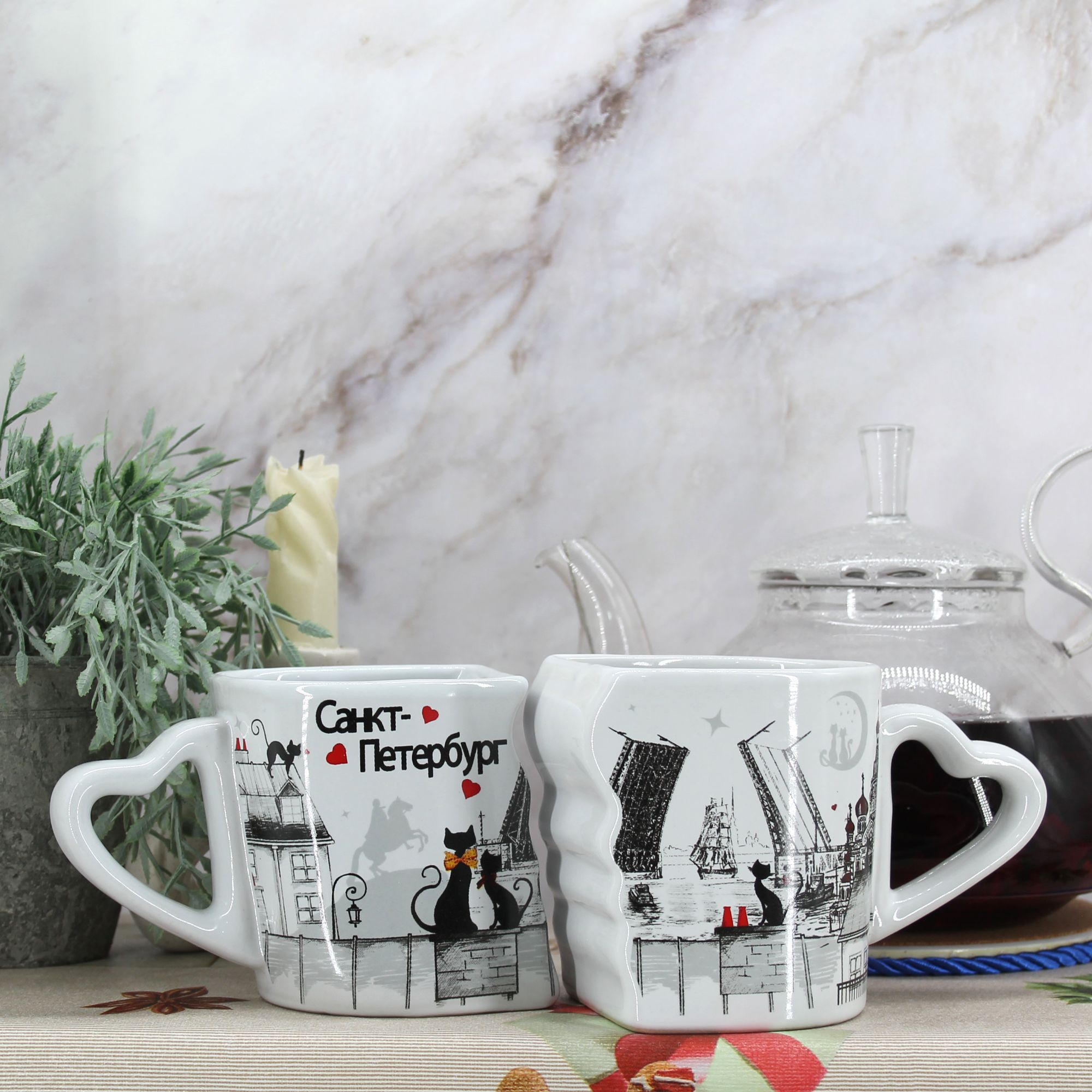 Миниатюра 5. Изделие "Подарочный набор  Сувенир чайных кружек " Санкт-Петербург " № 2", цвет без цветов, категория "Сопутствующие товары".