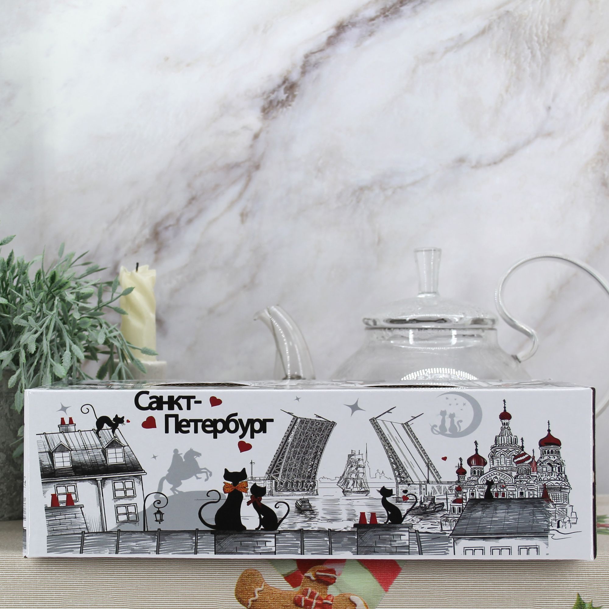 Миниатюра 7. Изделие "Подарочный набор  Сувенир чайных кружек " Санкт-Петербург " № 2", цвет без цветов, категория "Сопутствующие товары".