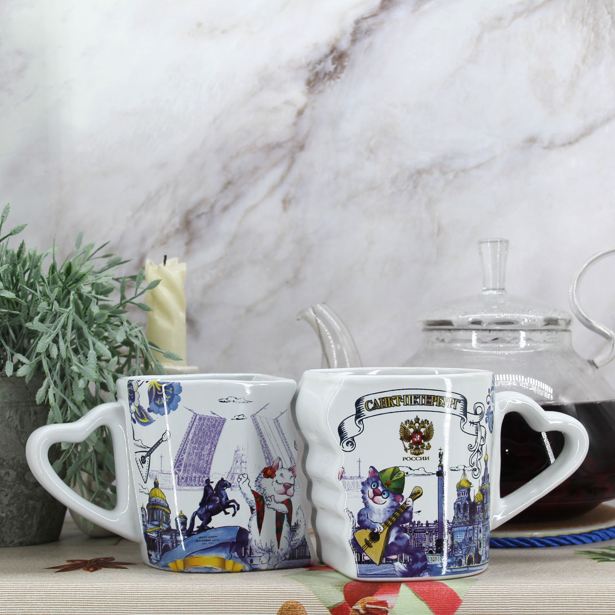 Миниатюра 3. Изделие "Подарочный набор Сувенир чайных кружек " Санкт-Петербург " № 3", цвет без цветов, категория "Сопутствующие товары".