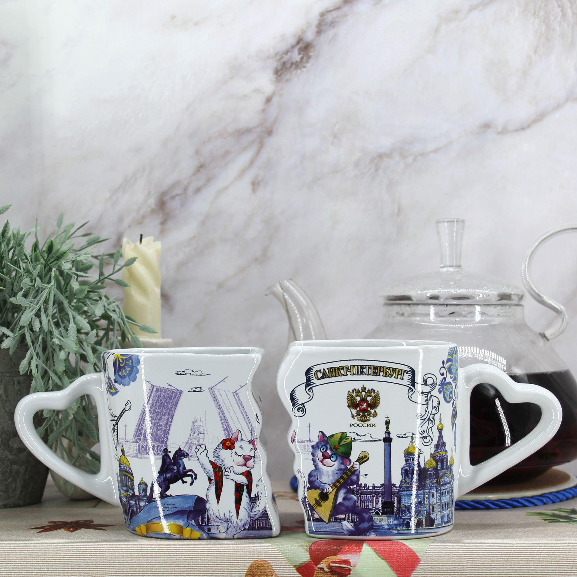 Миниатюра 4. Изделие "Подарочный набор Сувенир чайных кружек " Санкт-Петербург " № 3", цвет без цветов, категория "Сопутствующие товары".