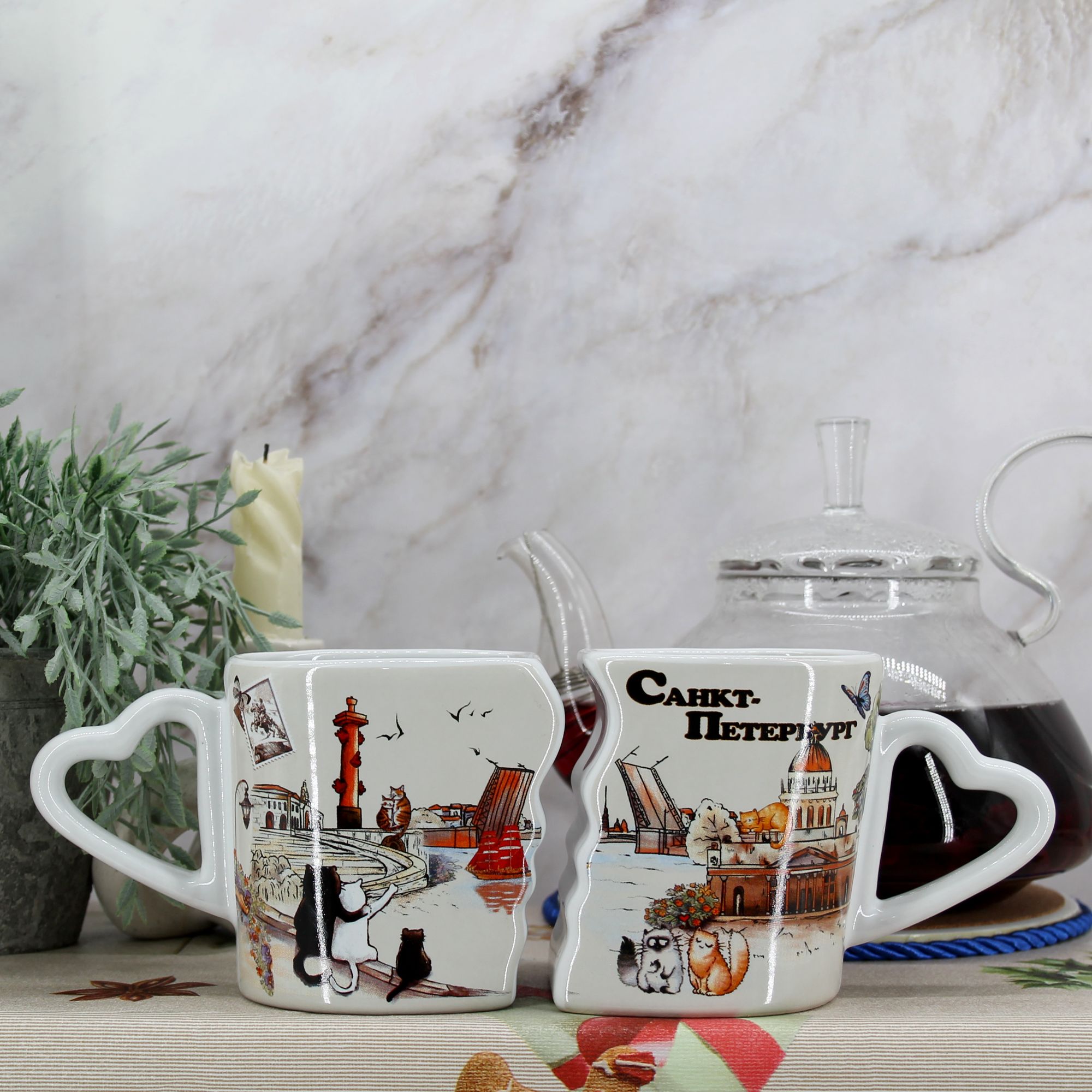 Миниатюра 3. Изделие "Подарочный набор Сувенир чайных кружек " Санкт-Петербург " № 4", цвет без цветов, категория "Сопутствующие товары".