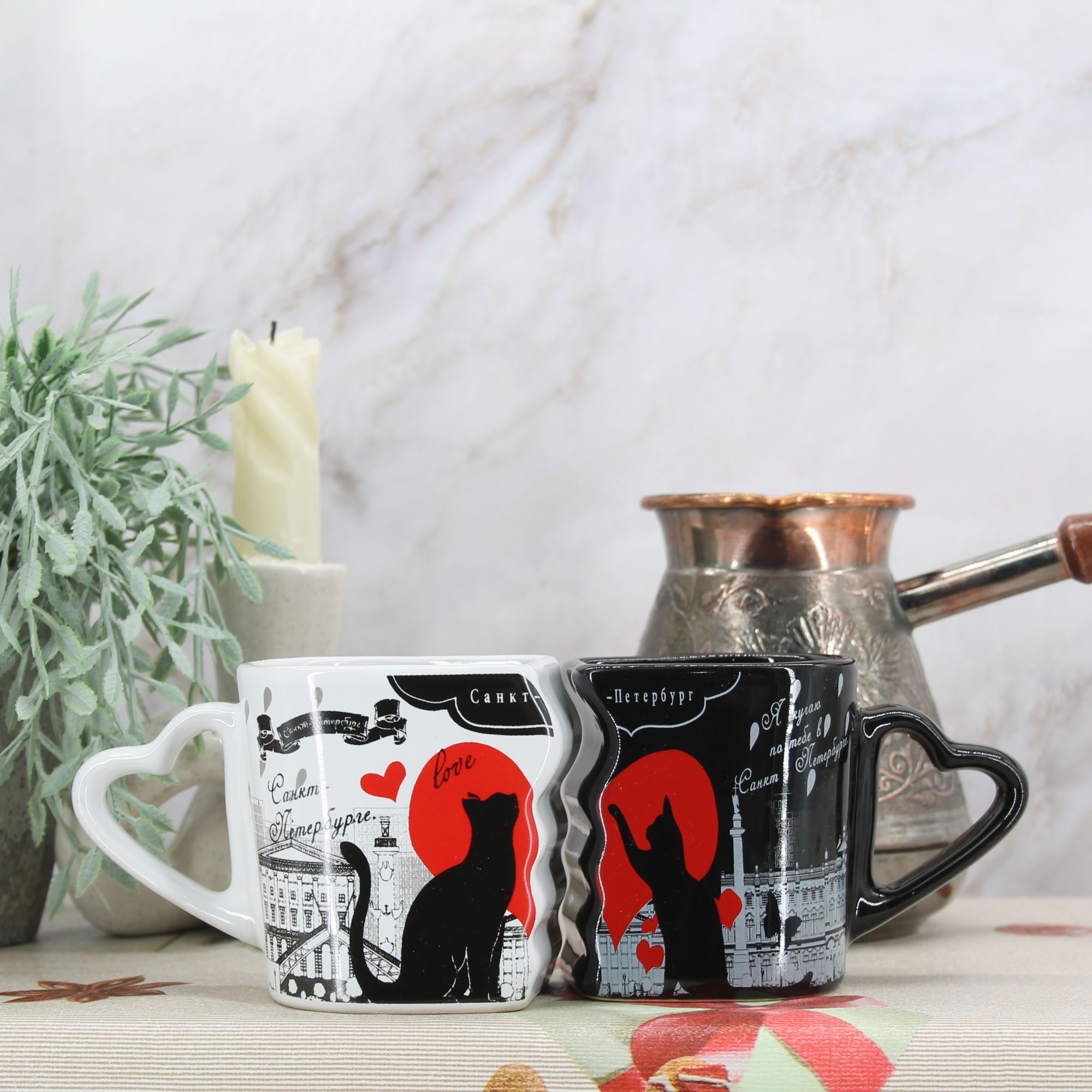 Миниатюра 2. Изделие "Подарочный набор Сувенир кофейных кружек "Санкт-Петербург" № 1", цвет без цветов, категория "Сопутствующие товары".
