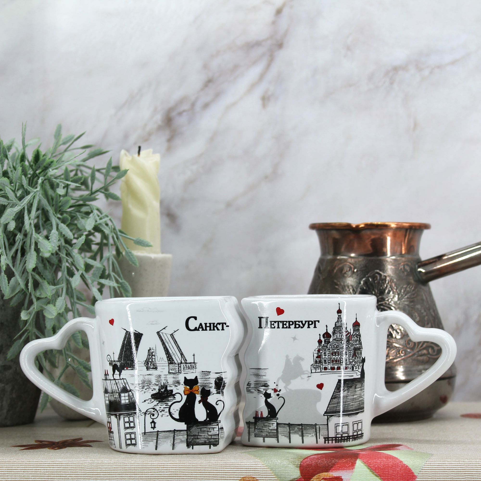 Миниатюра 4. Изделие "Подарочный набор Сувенир кофейных кружек "Санкт-Петербург" № 2", цвет без цветов, категория "Сопутствующие товары".