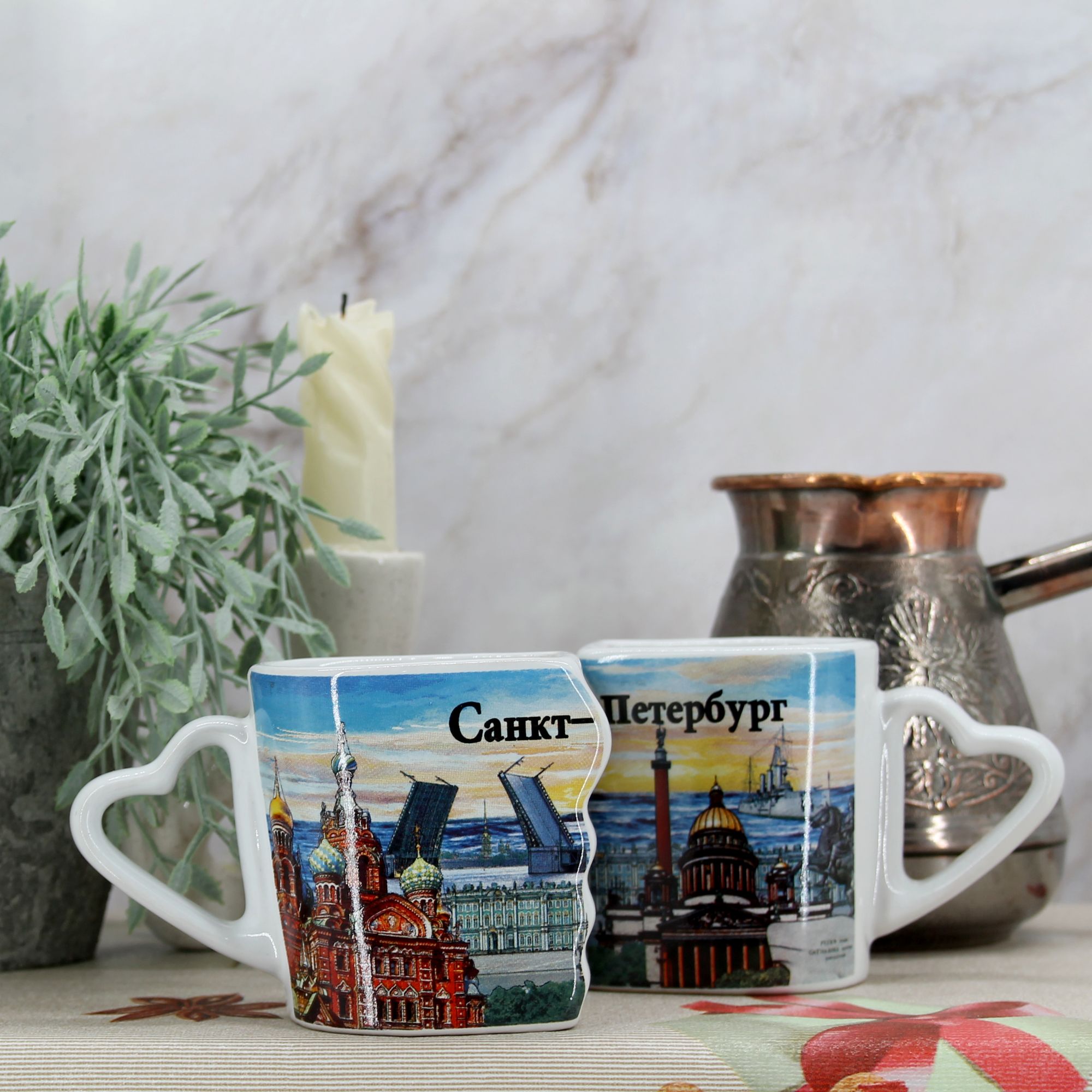 Миниатюра 2. Изделие "Подарочный набор Сувенир кофейных кружек "Санкт-Петербург" № 3", цвет без цветов, категория "Сопутствующие товары".