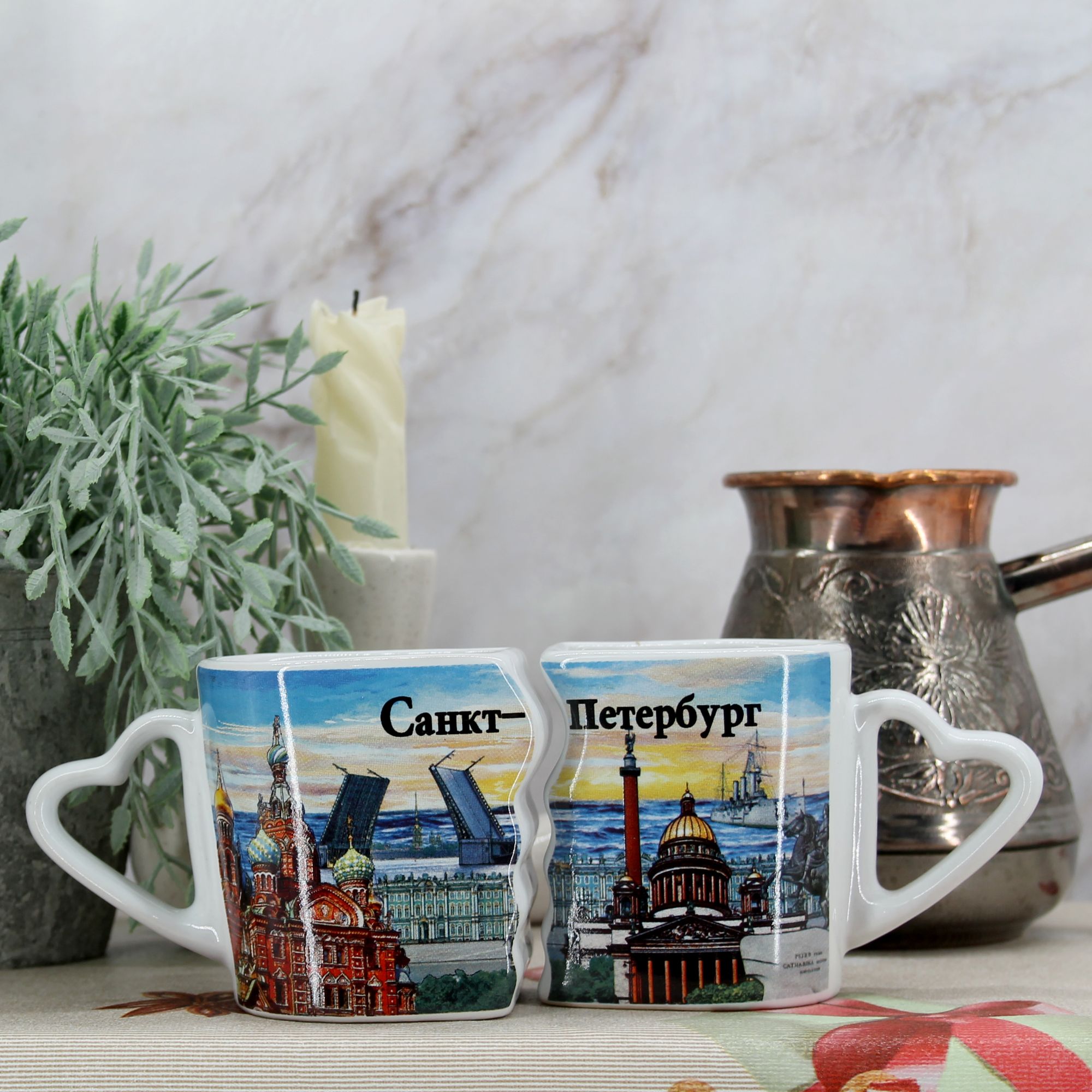 Миниатюра 3. Изделие "Подарочный набор Сувенир кофейных кружек "Санкт-Петербург" № 3", цвет без цветов, категория "Сопутствующие товары".