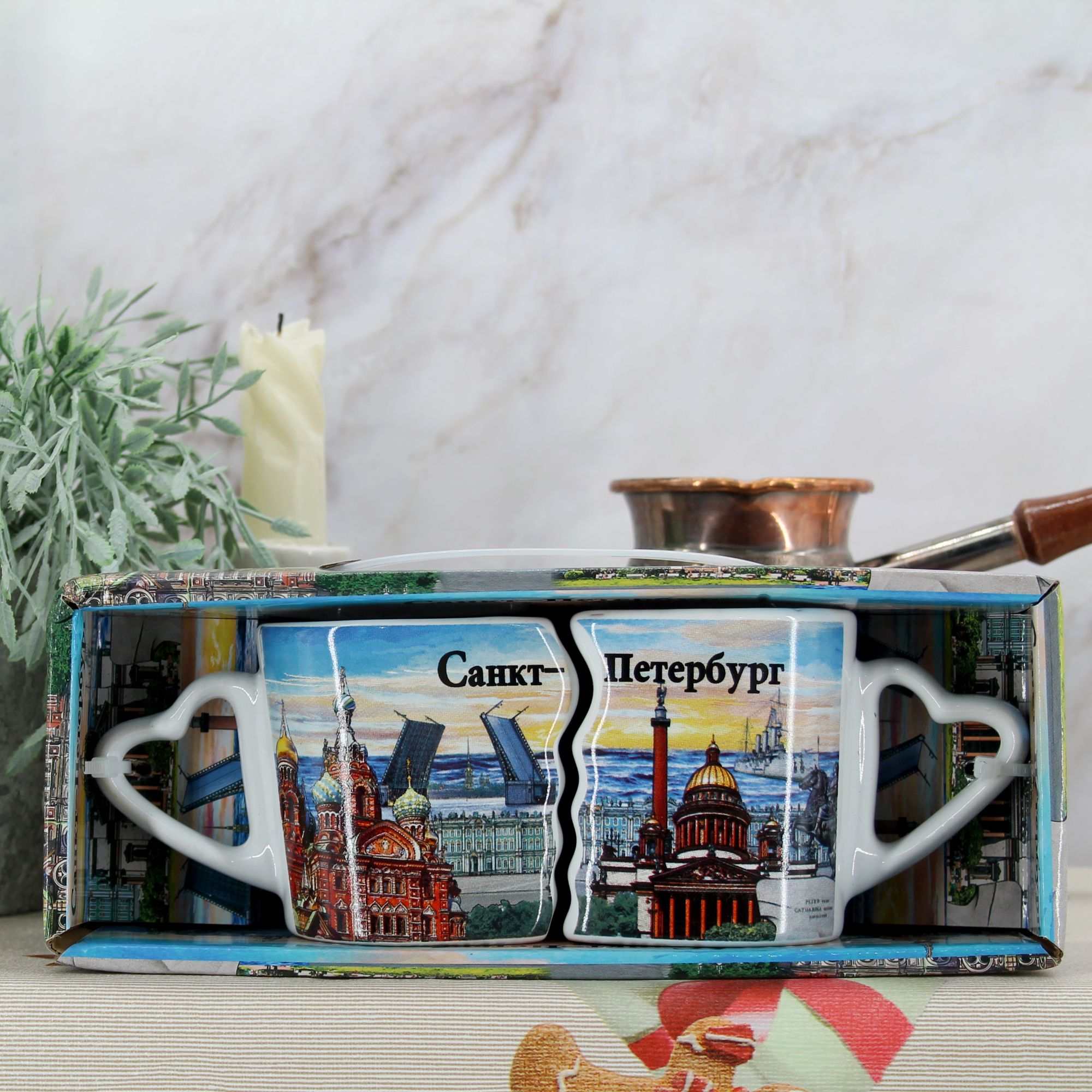 Миниатюра 7. Изделие "Подарочный набор Сувенир кофейных кружек "Санкт-Петербург" № 3", цвет без цветов, категория "Сопутствующие товары".