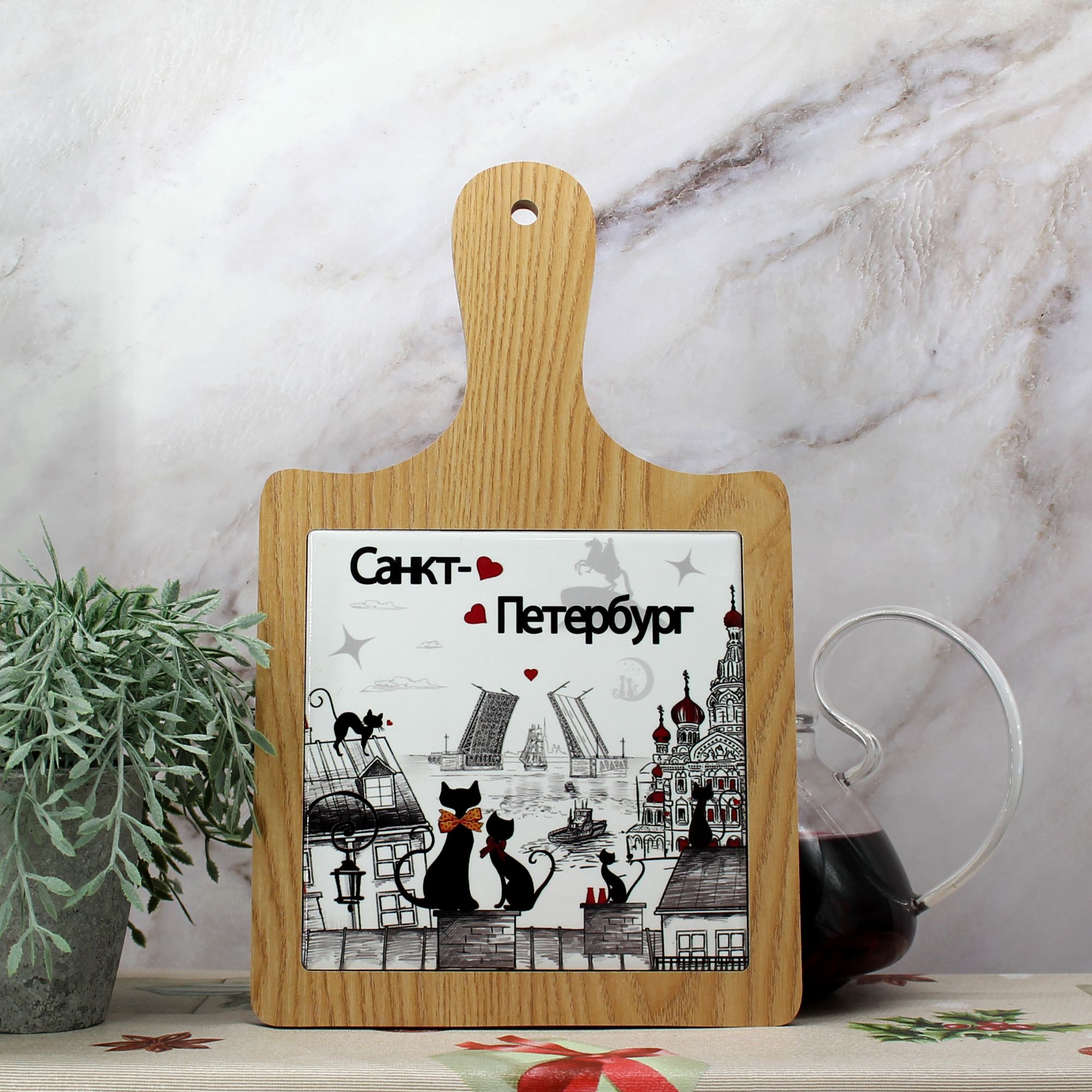 Миниатюра 3. Изделие "Разделочная доска - панно Санкт-Петербург", цвет без цветов, категория "Сопутствующие товары".