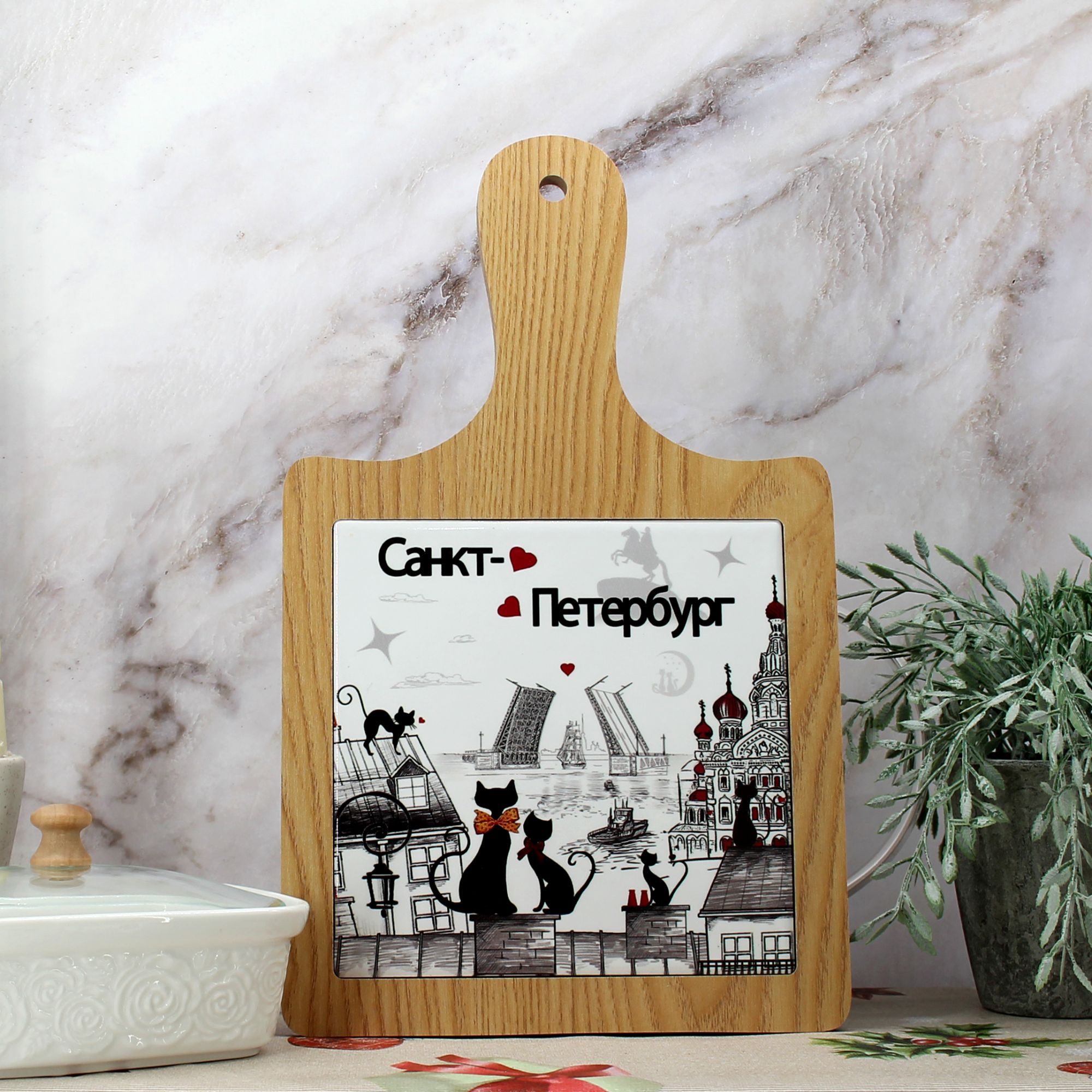 Миниатюра 5. Изделие "Разделочная доска - панно Санкт-Петербург", цвет без цветов, категория "Сопутствующие товары".