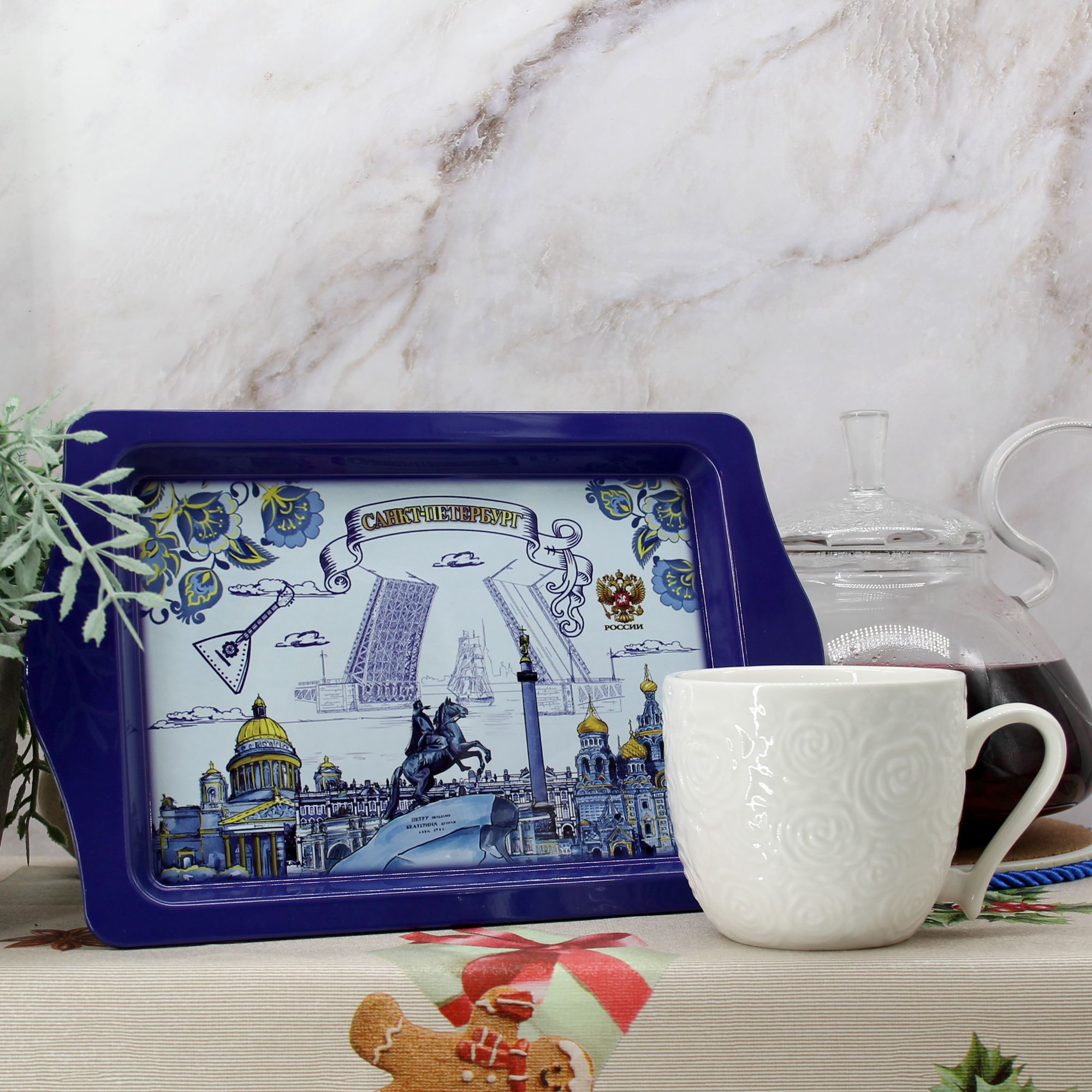 Миниатюра 2. Изделие "Сувенир металлический поднос для кружек Санкт-Петербург № 2", цвет без цветов, категория "Сопутствующие товары".